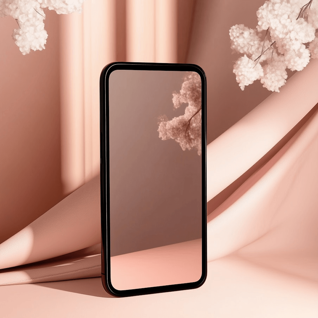 smartphone with flowers